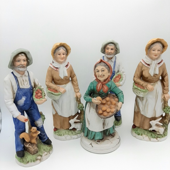Homco Porcelain Farmers 1409 Old Man Woman Fig. - Picture 3 of 8